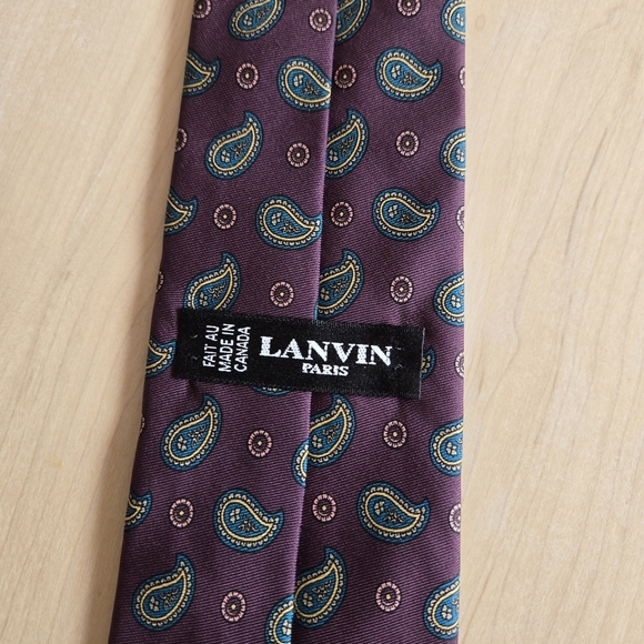 🇫🇷Lanvin Paisley Tie in Purple and Blue - Picture 4 of 6